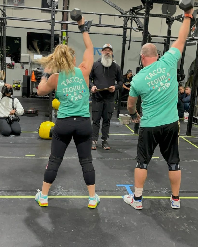 Mike and Dixie competing in a CrossFit Competition